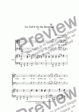 page one of Go Tell It on the Mountain (2-part anthem)