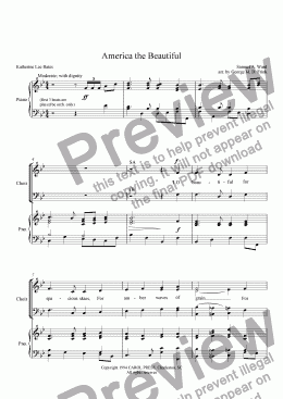 page one of America the Beautiful (satb anthem)