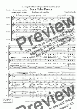 page one of Dona Nobis Pacem - Vocal Score
