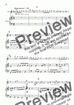 page one of Violin Sonata No 2 3rd movement