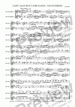 page one of Easy Jazz Duet for Saxes - Sauntering