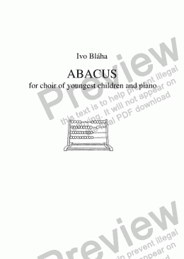 page one of ABACUS (Počitadlo) for choir of youngest children and piano (English words)
