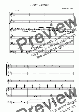 page one of Heeby Geebees - for beginner soloist and mixed group