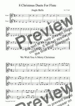 page one of 8 Christmas Duets For Flute