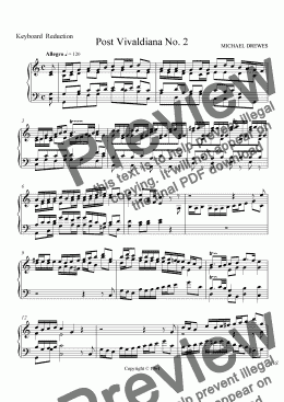 page one of Post Vivaldiana No. 2 (Keyboard Reduction)