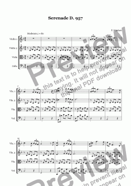 page one of Serenade D. 957 (Arr. String Quartet)