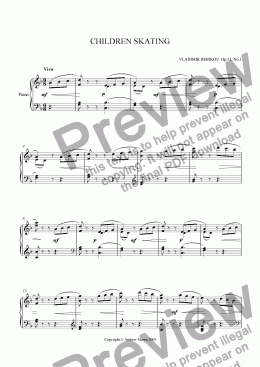 page one of ’Children Skating’ for solo piano