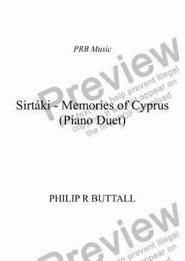 page one of Sirtaki - ’Memories of Cyprus’ (Piano Duet)