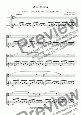 page one of Ave Maria for viola and guitar