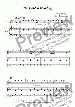 page one of Golden Wedding, The   (Oboe and Piano)