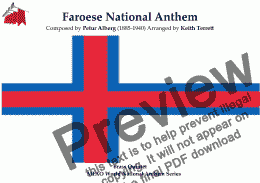 page one of Faroese National Anthem for Brass Quintet (MFAO World National Anthem Series)
