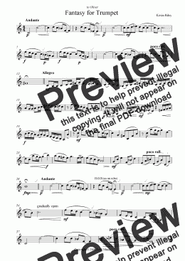 page one of Fantasy for Trumpet