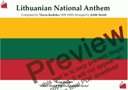 page one of Lithuanian National Anthem for Brass Quintet (MFAO World National Anthem Series)