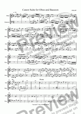 page one of Canon Suite for Oboe and Bassoon