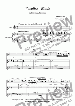 page one of Vocalise - Etude   (Oboe and Piano)