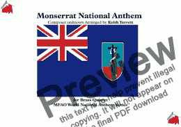 page one of Montserrat National Anthem for Brass (World National Anthem Series)