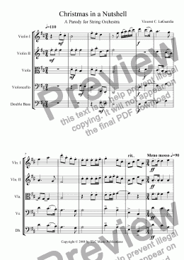 page one of "Christmas in a Nutshell" a Novelty Piece for String Orchestra