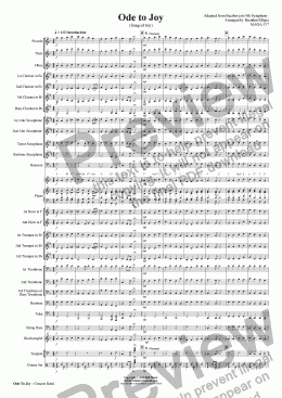 page one of Ode to Joy (Song of Joy) - Concert Band
