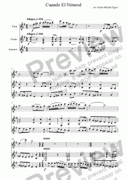 page one of Sefardic Song, Cuando el Nimrod