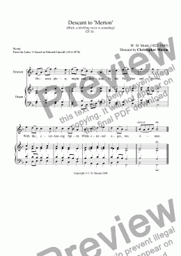 page one of Descant to 'Merton' (Hark! a thrilling voice is sounding) (F major)
