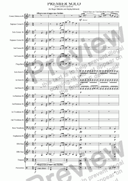 page one of BRASS BAND - Cornet Solo - Premier Solo