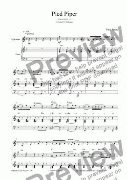page one of Pied Piper [Euphonium + Piano]