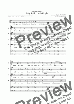 page one of Pentecost Sequence - Holy Spirit Lord of light (Chant/Polyphony WYD2008 arrangement)