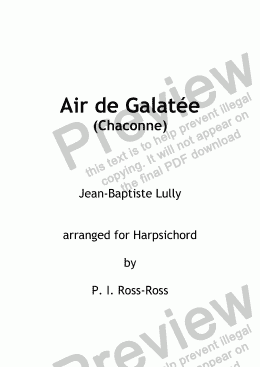 page one of Air de Galatée (Chaconne)