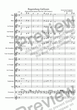 page one of Renaissance Music for Band: "Regensburg Gallicum" for Young Bands
