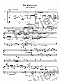 page one of " The Winter Sonata" for violin & Piano mvnt.2