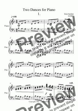 page one of Two Dances for Piano - #1