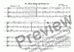 page one of We Three Kings   (3 Saxophones  AAA and, or  AAT)
