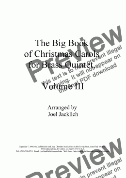 page one of The Big Book of Christmas Carols III for Brass Quintet