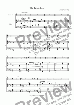 page one of ’The Triple Fool’ for Clarinet & piano