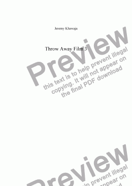 page one of Throw Away Film 3