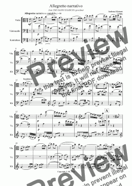 page one of Allegretto narrativo (for viola, cello and bass)