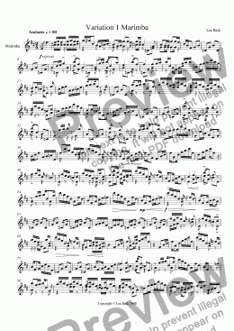 page one of Variation 1 Marimba