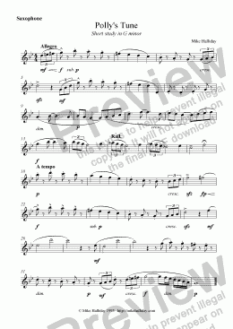 page one of Sax study in G minor