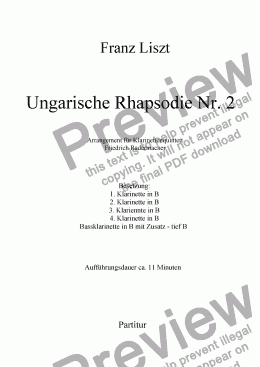 page one of 2. Ungarische Rhapsodie (Liszt)