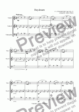 page one of ’Daydream’ for string trio
