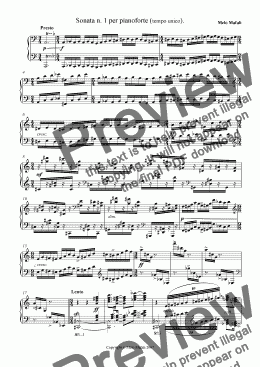 page one of Piano sonata # 1 ( one Movement)