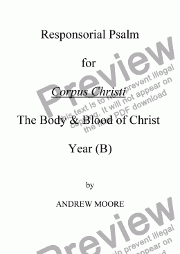 page one of Corpus Christi (Year B)