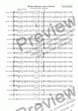 page one of When Peace Like A River (It Is Well With My Soul) - Brass Band v2