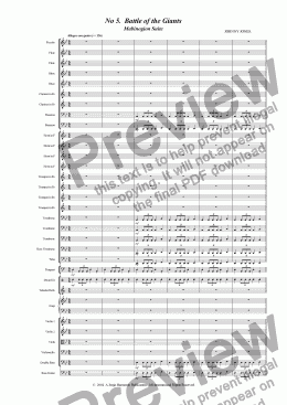 page one of #5 Battle of the Giants from 'Mabinogion Suite'   (Symphonic Orchestra)