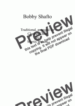 page one of Bobby Shafto for Clarinet Ensemble