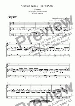 page one of Choral >Ach bleib bei uns, Herr Jesu Christ< (for organ by J.S.Bach)