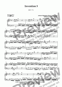 page one of Inventio Nr. 05 (J.S.Bach)