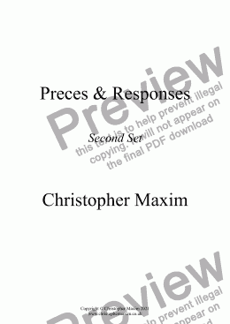 page one of Preces & Responses (2nd Set)