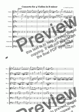 page one of Vivaldi Concerto for 4 Violins in D major Op.3 No.10