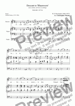 page one of Descant to 'Blaenwern' (Love divine, all loves excelling)